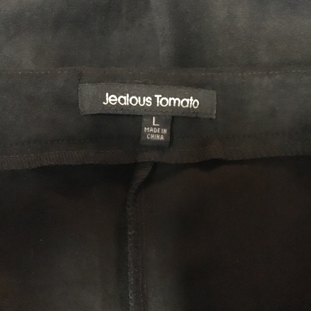 Black Suede Flare Pants